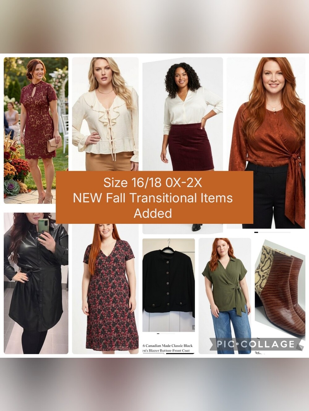 Plus Size Curvy Fall Transitional Womens